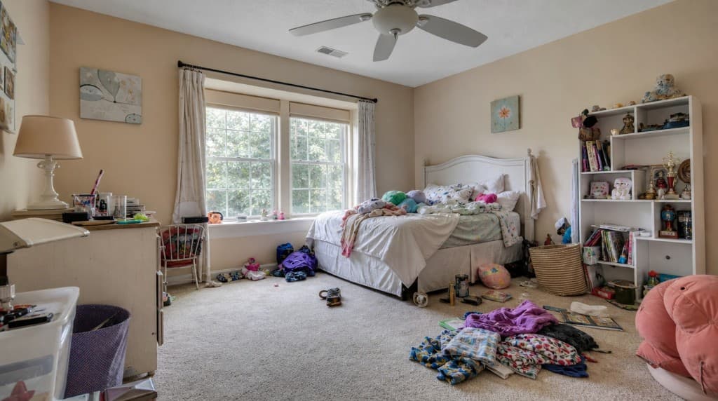 Original cluttered bedroom
